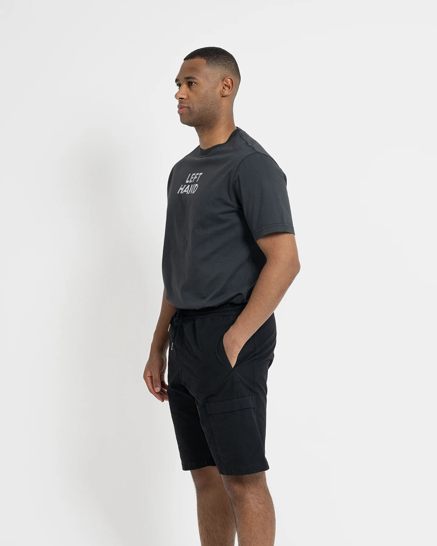 Left Hand Cargo Shorts Black - Image 4