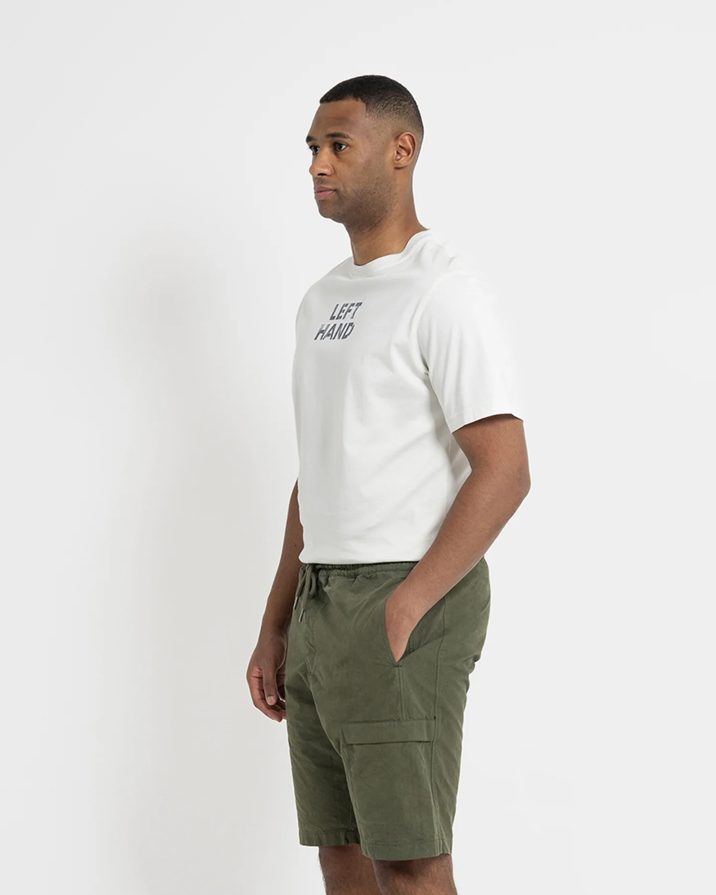 Left Hand Cargo Shorts Olive - Image 4