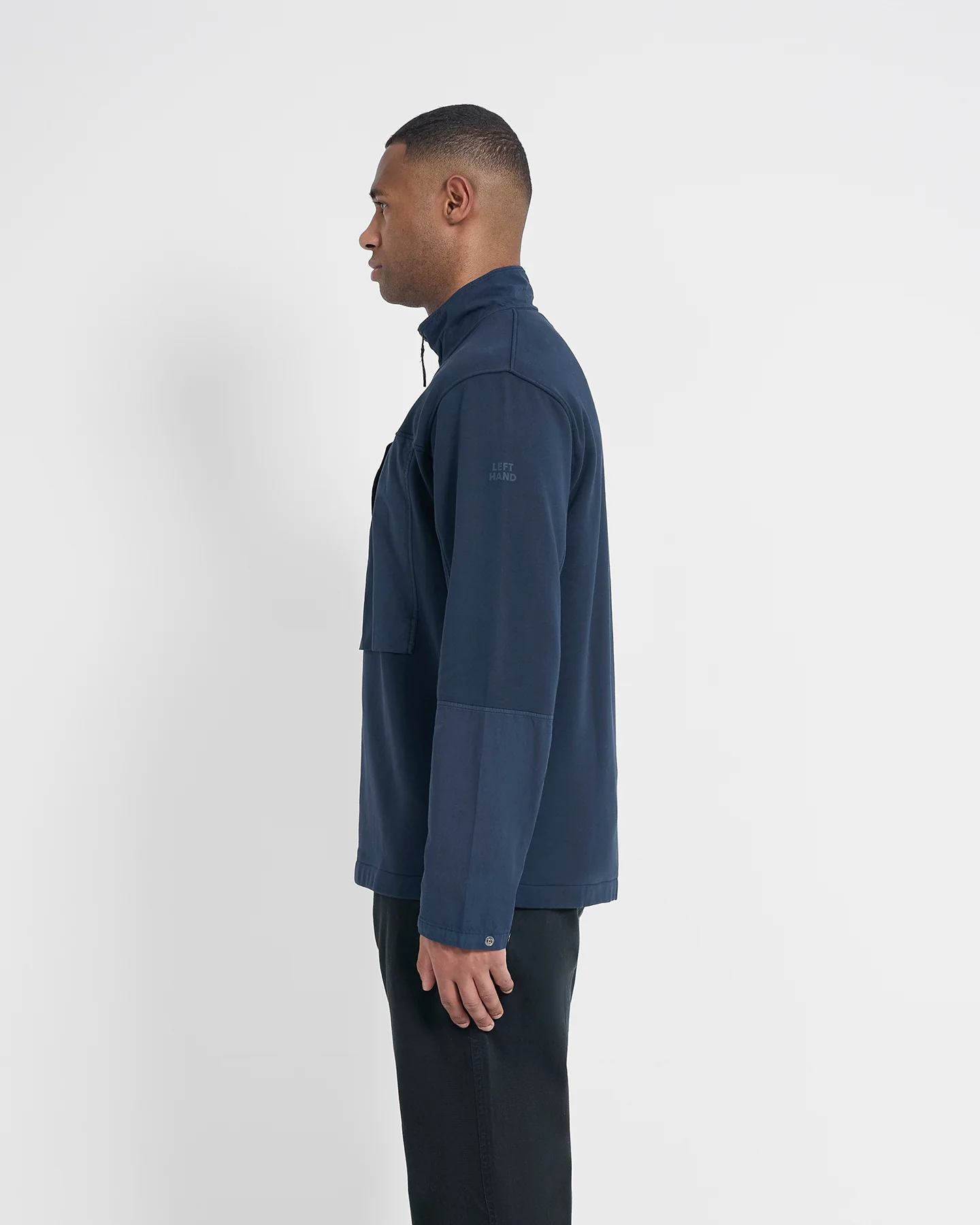 Left Hand Half Zip Sweat Navy - Image 4