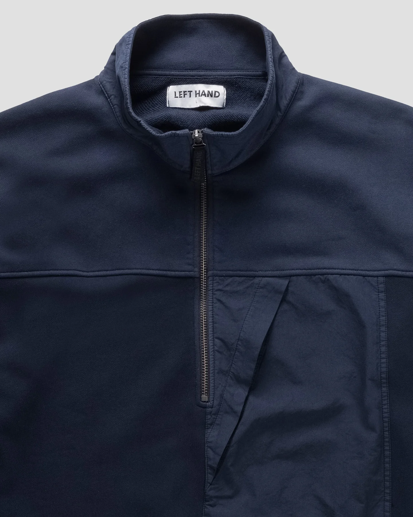 Left Hand Half Zip Sweat Navy - Image 6