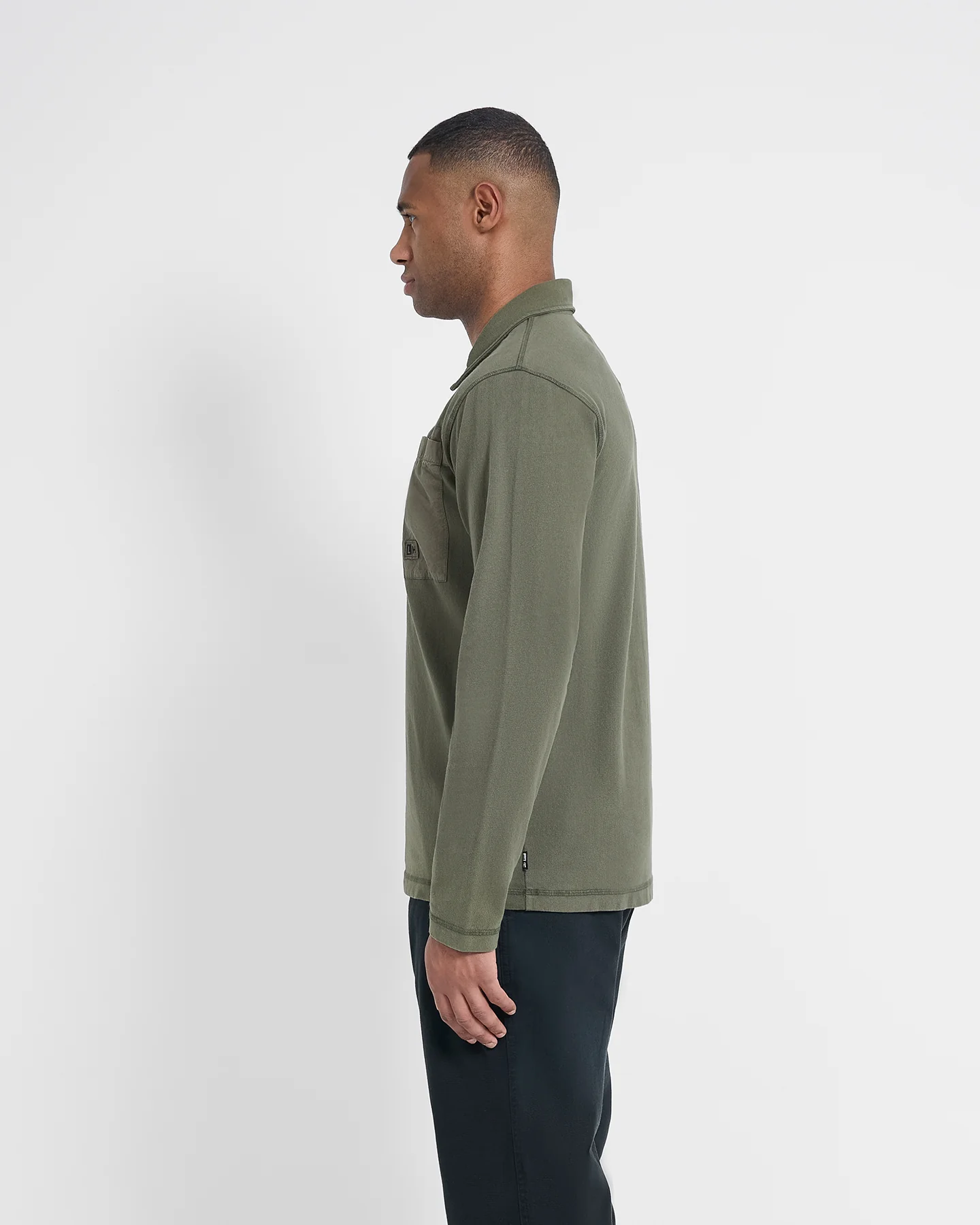 Left Hand L/S Polo Olive - Image 4