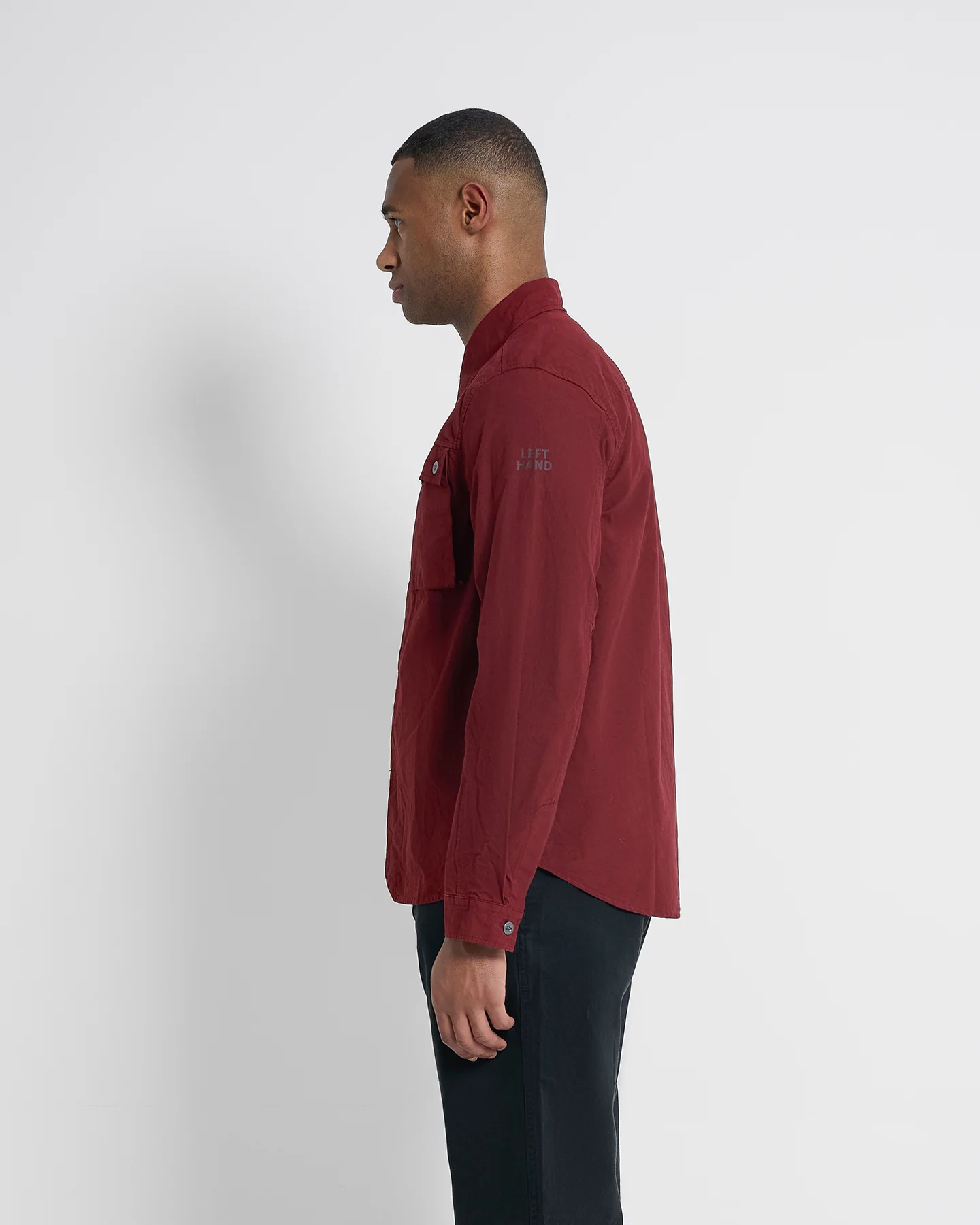 Left Hand Twin Pocket Shirt Burgundy - Image 4