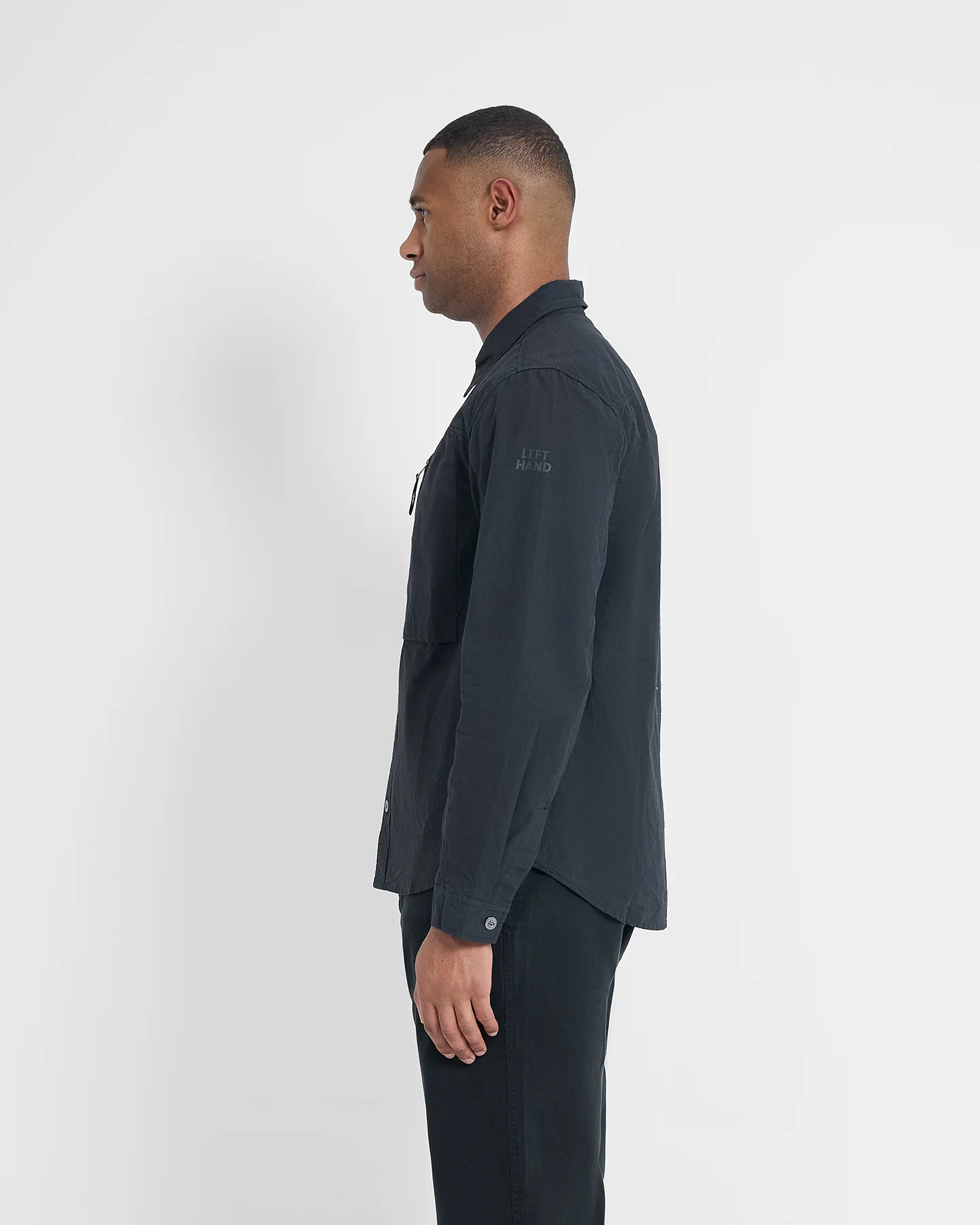 Left Hand Zip Pocket Shirt Black - Image 4