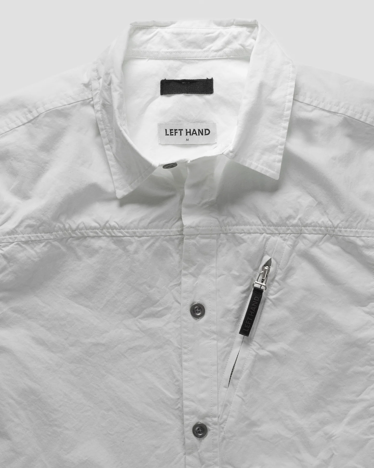 Left Hand Zip Pocket Shirt Off White - Image 6